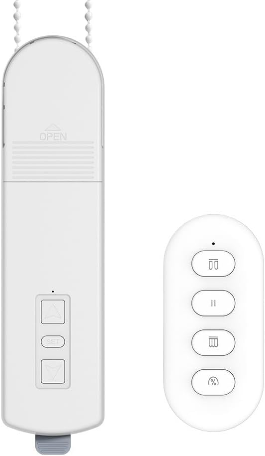 Fotografía técnica oficial de Aqara Roller Shade Driver E1 Motor Inteligente para Estores de Cadena con Zigbee 3.0 - Vista frontal con fondo neutro