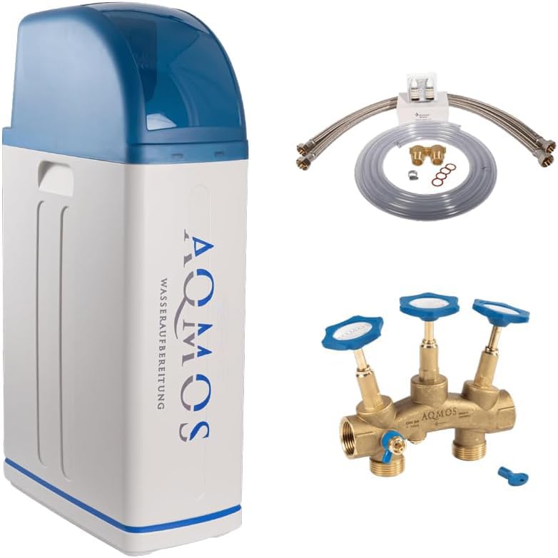 AQMOS Wasseraufbereitung Descalcificador con juego de conexión de 1" y bloque de montaje de 1" en Amazon.es