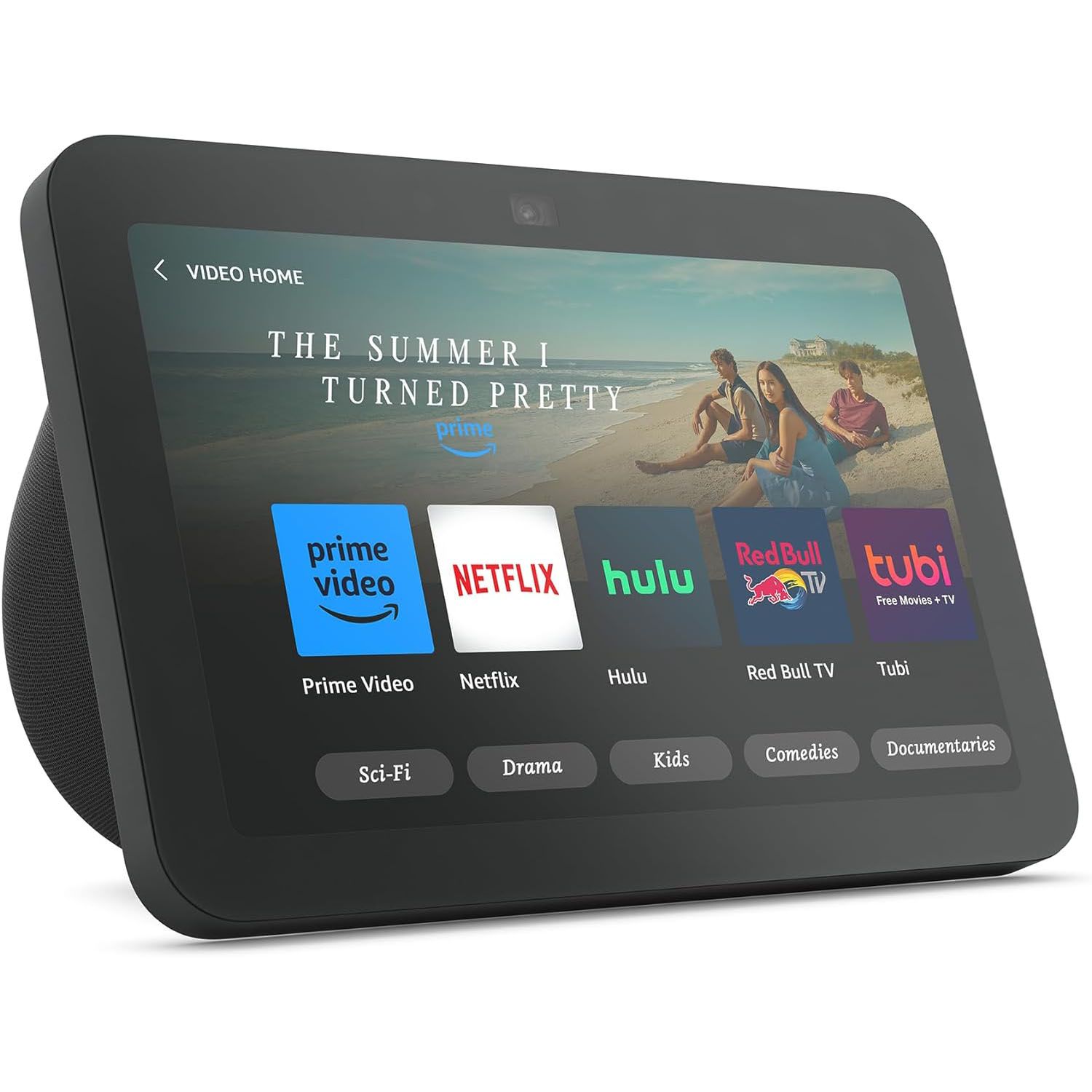 Fotografía técnica oficial de Amazon Echo Show 8 (3ª Gen) Pantalla Inteligente HD con Audio Espacial y Hub Zigbee / Matter - Vista frontal con fondo neutro