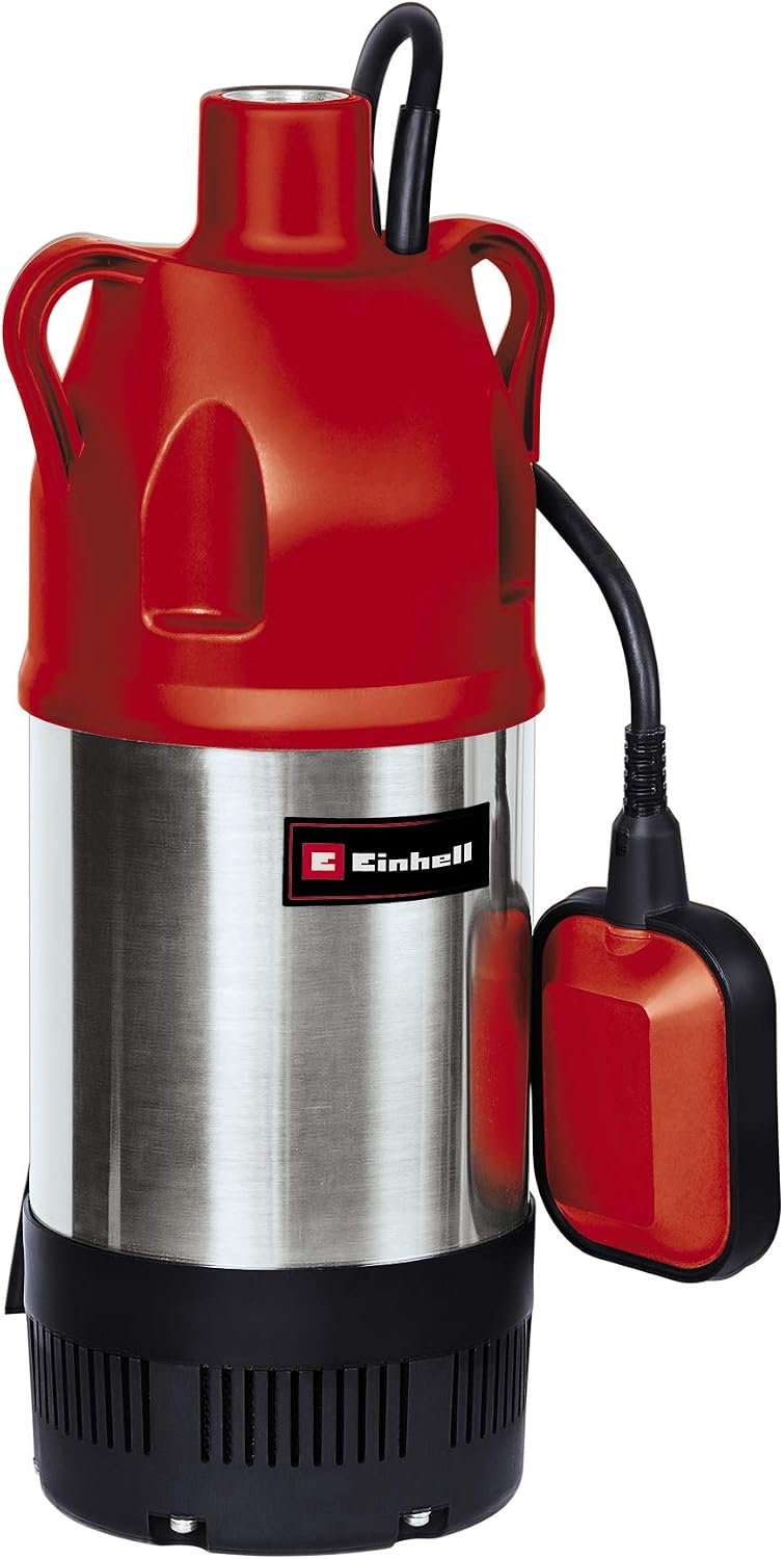 Fotografía técnica oficial de Einhell GE-PP 1100 N-A Bomba Sumergible de Pozo Automática con Presostato - Vista frontal con fondo neutro