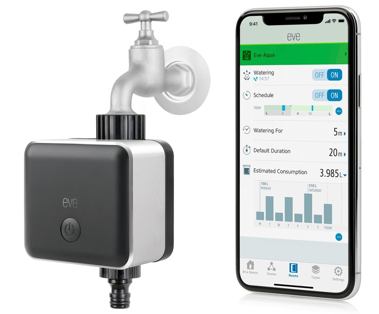 Programador de riego inteligente Eve Aqua con Matter sobre Thread