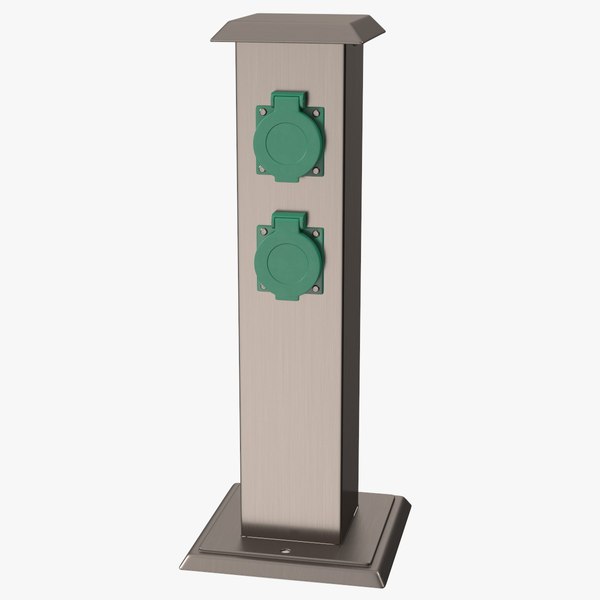 Fotografía técnica oficial de Green Sun Columna de Enchufes de Jardín Inteligente 4 Tomas con Estaca y Control WiFi - Vista frontal con fondo neutro