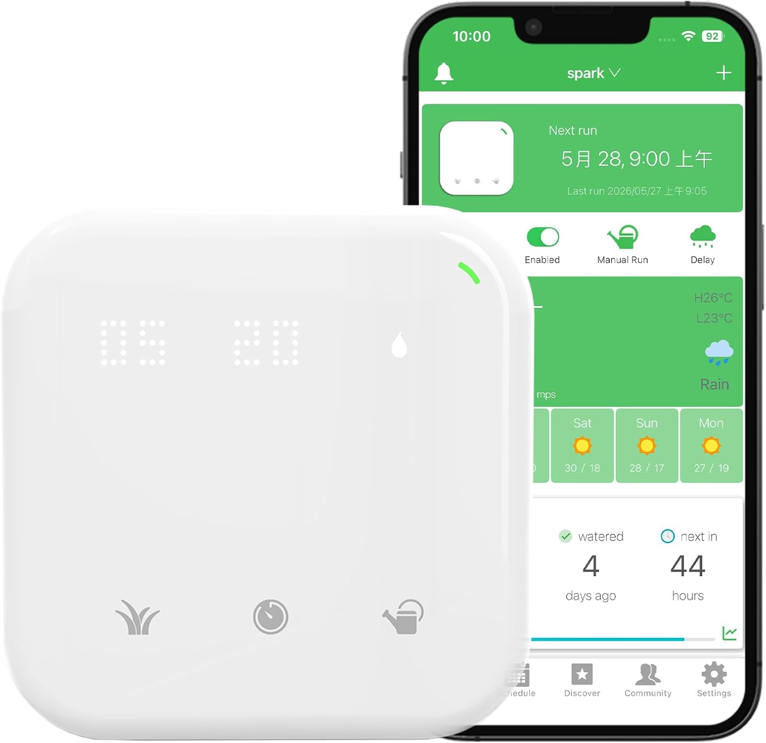 Fotografía técnica oficial de Hunter Hydrawise Pro-HC Programador de Riego Profesional con Pantalla Táctil y WiFi - Vista frontal con fondo neutro