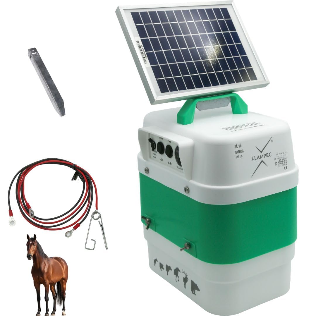 Llampec Pastor Eléctrico Solar 16S con Panel Solar 12v 5v Incluido – 4J 10.000V en Amazon.es