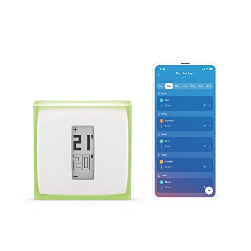 Fotografía técnica oficial de Netatmo Termostato Modulante Inteligente OpenTherm OTH-Pro para Calderas de Condensación - Vista frontal con fondo neutro