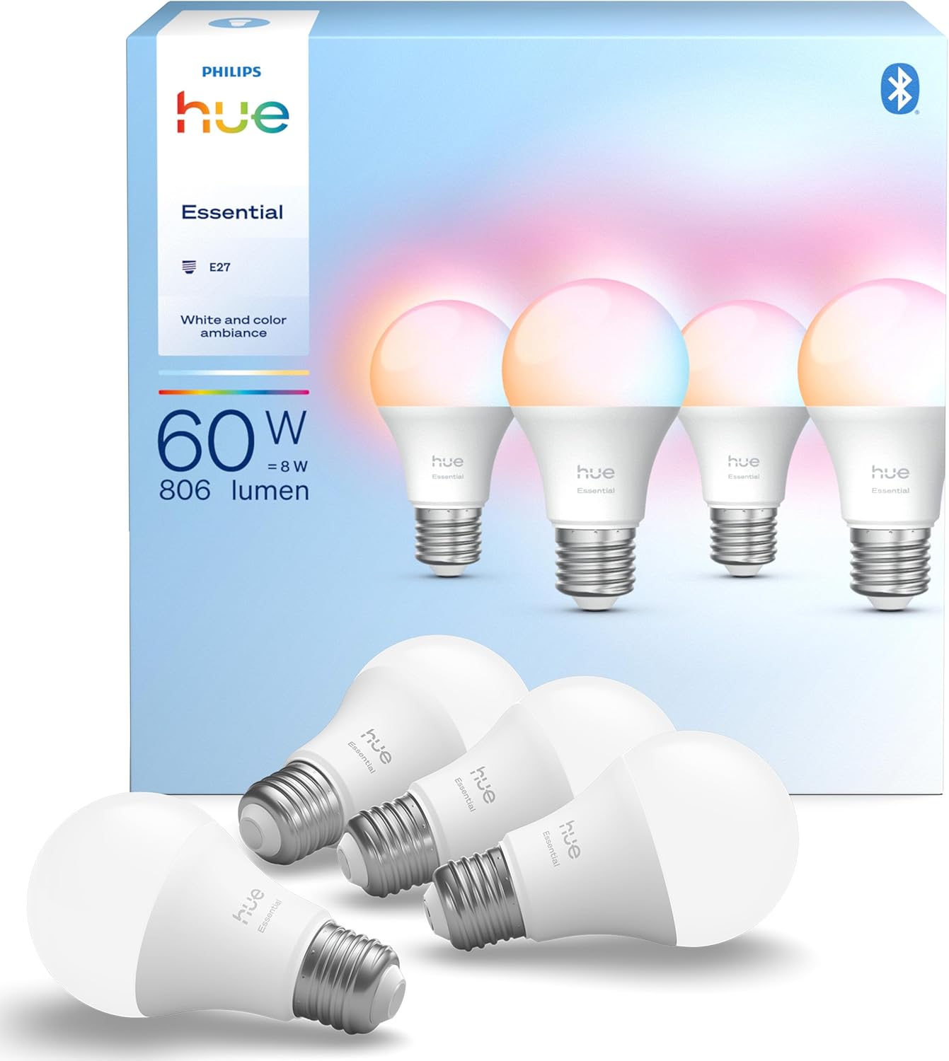 Fotografía técnica oficial de Philips Hue Discover Foco Proyector Exterior LED Inteligente de Gran Potencia (2300 Lm) - Vista frontal con fondo neutro