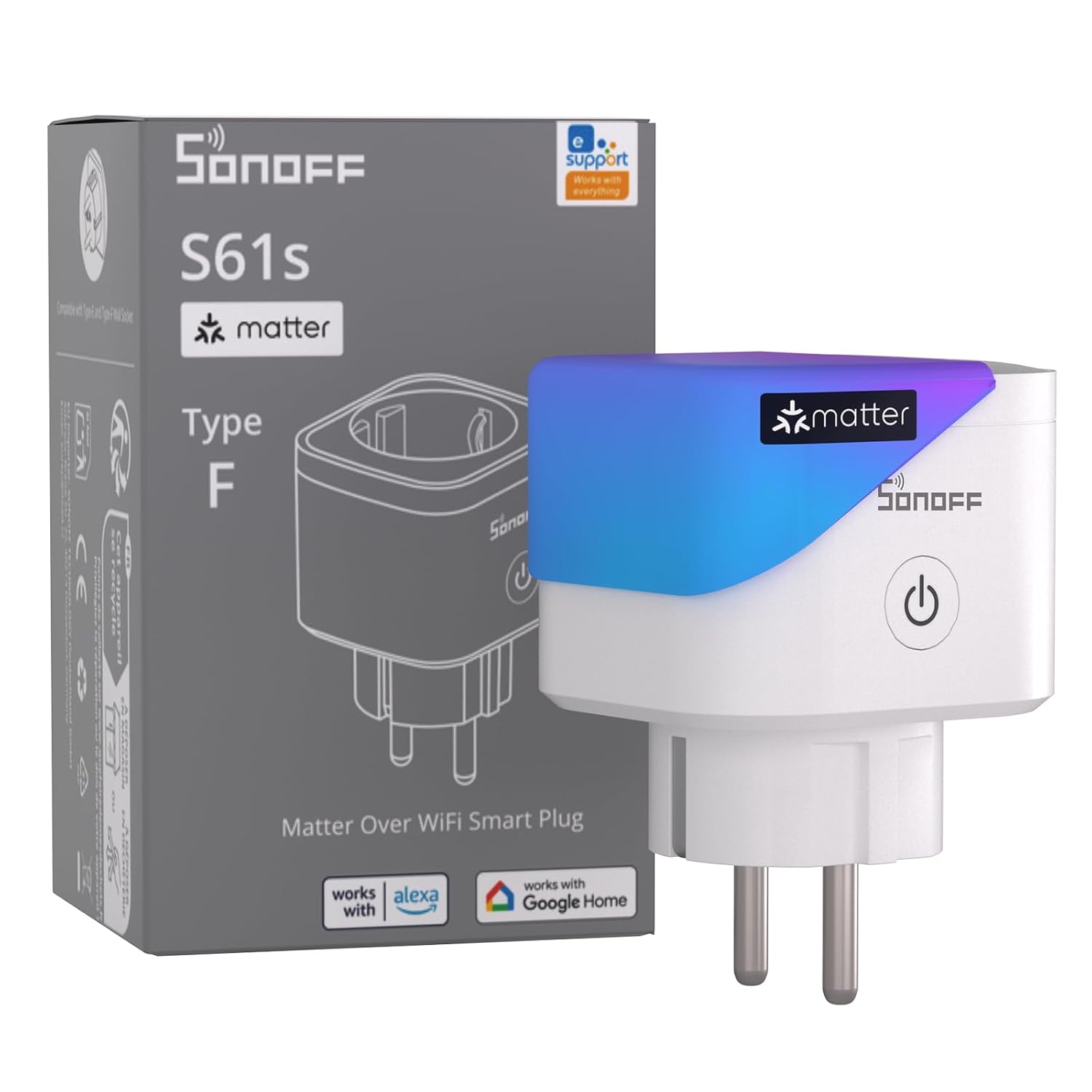 Fotografía técnica oficial de Philips Hue Enchufe Inteligente con Zigbee y Bluetooth de Respuesta Instantánea - Vista frontal con fondo neutro