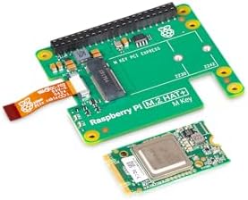Fotografía técnica oficial de Raspberry Pi AI HAT+ con Acelerador Neuronal Hailo-8 (26 TOPS, Interfaz PCIe Gen3) - Vista frontal con fondo neutro