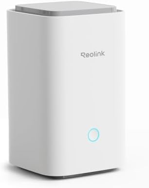 Fotografía técnica oficial de Reolink Home Hub Centralita NVR Wi-Fi 6 para Cámaras de Seguridad 4K con Almacenamiento Local Seguro - Vista frontal con fondo neutro