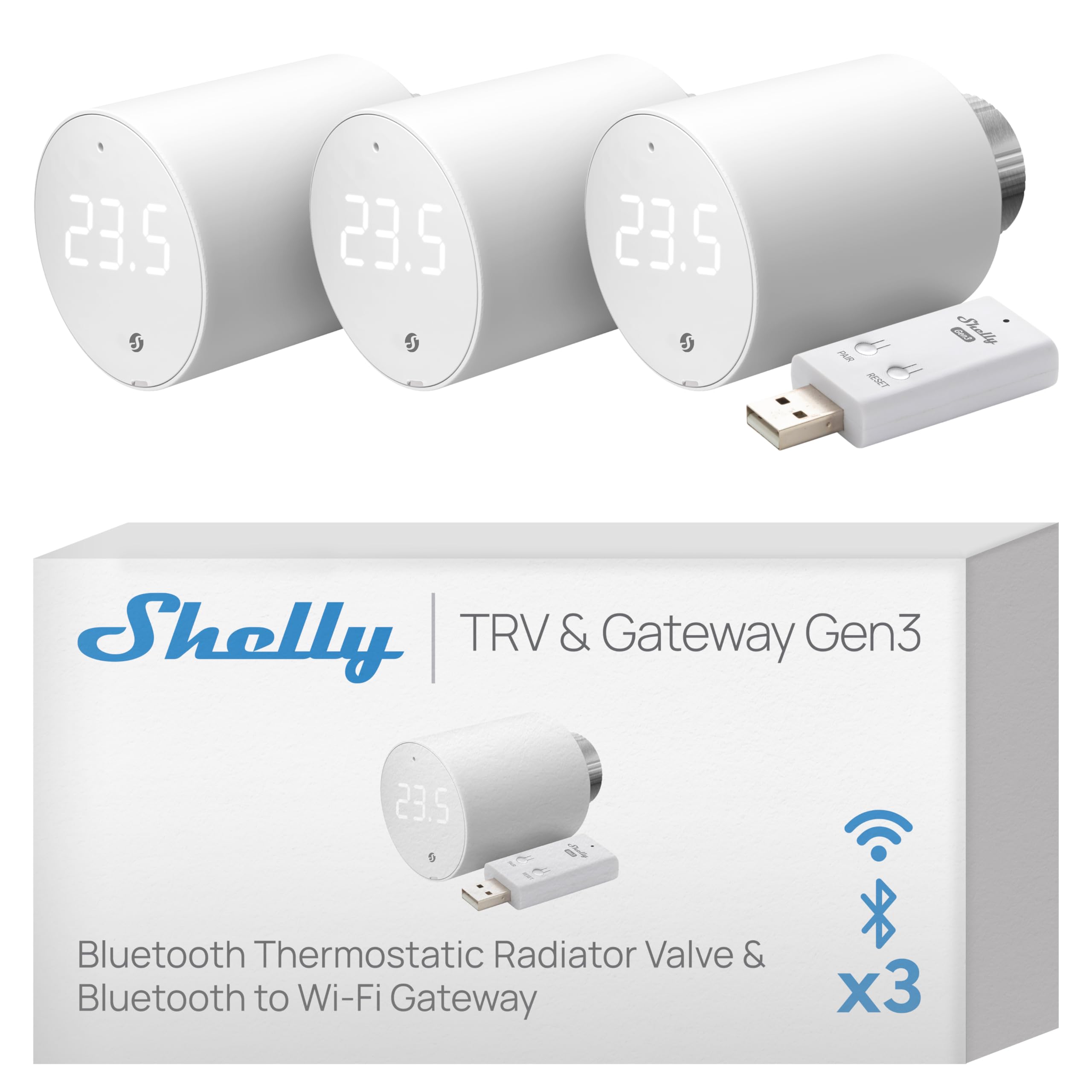 Shelly BLU TRV Gen3 &amp; BLU Gateway Gen3 – Cabezal Termostático Inteligente para Válvula de radiador en Amazon.es