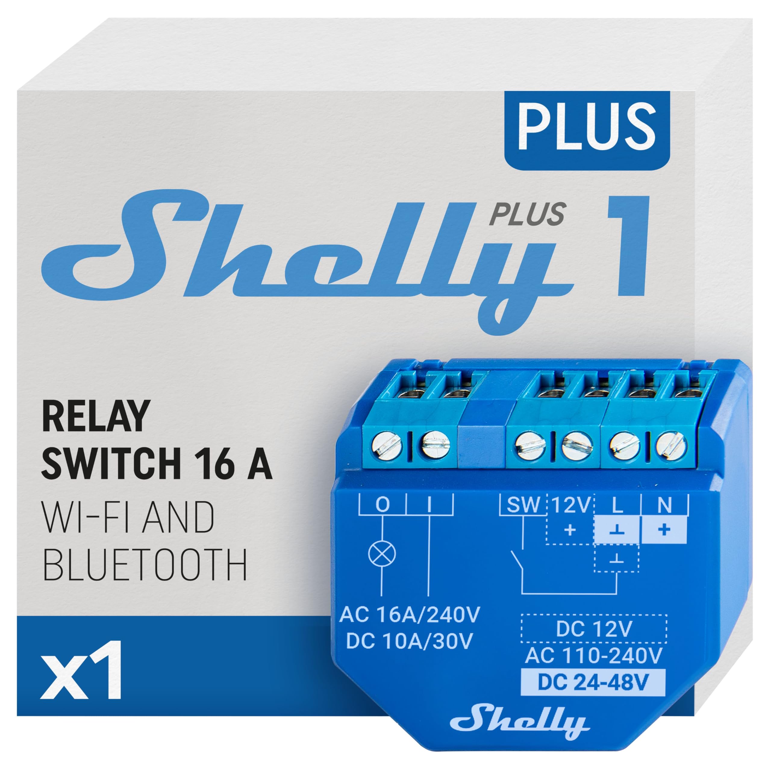 Shelly Plus 1, Relé Interruptor Inteligente Wi-Fi &amp; Bluetooth, Luces Inalámbricas en Amazon.es