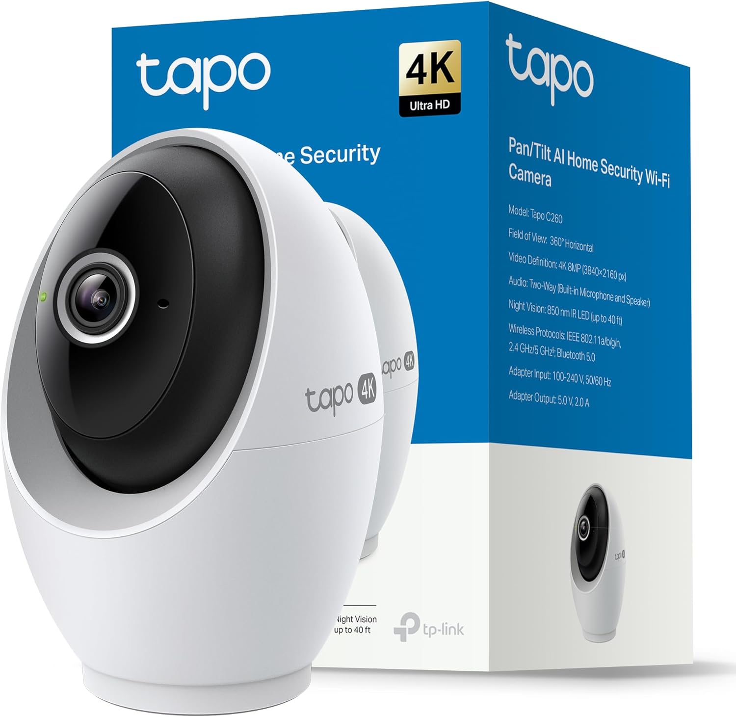 Fotografía técnica oficial de TP-Link Tapo P110M Enchufe Inteligente Matter con Medición de Energía y 16A - Vista frontal con fondo neutro