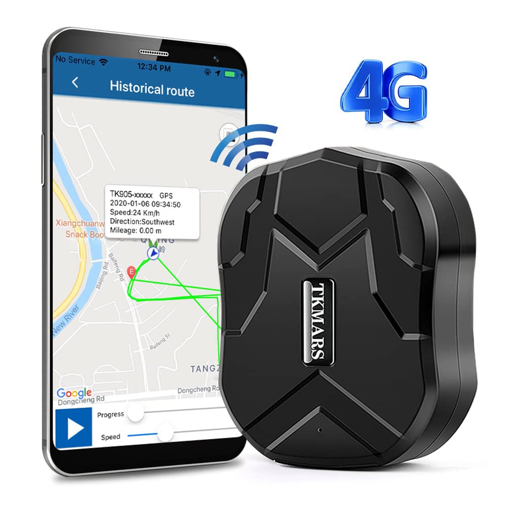 TKMARS Rastreador GPS para Coche 4G Impermeable IP58 10000mAh, 160 Días de Espera, Imán Fuerte en Amazon.es