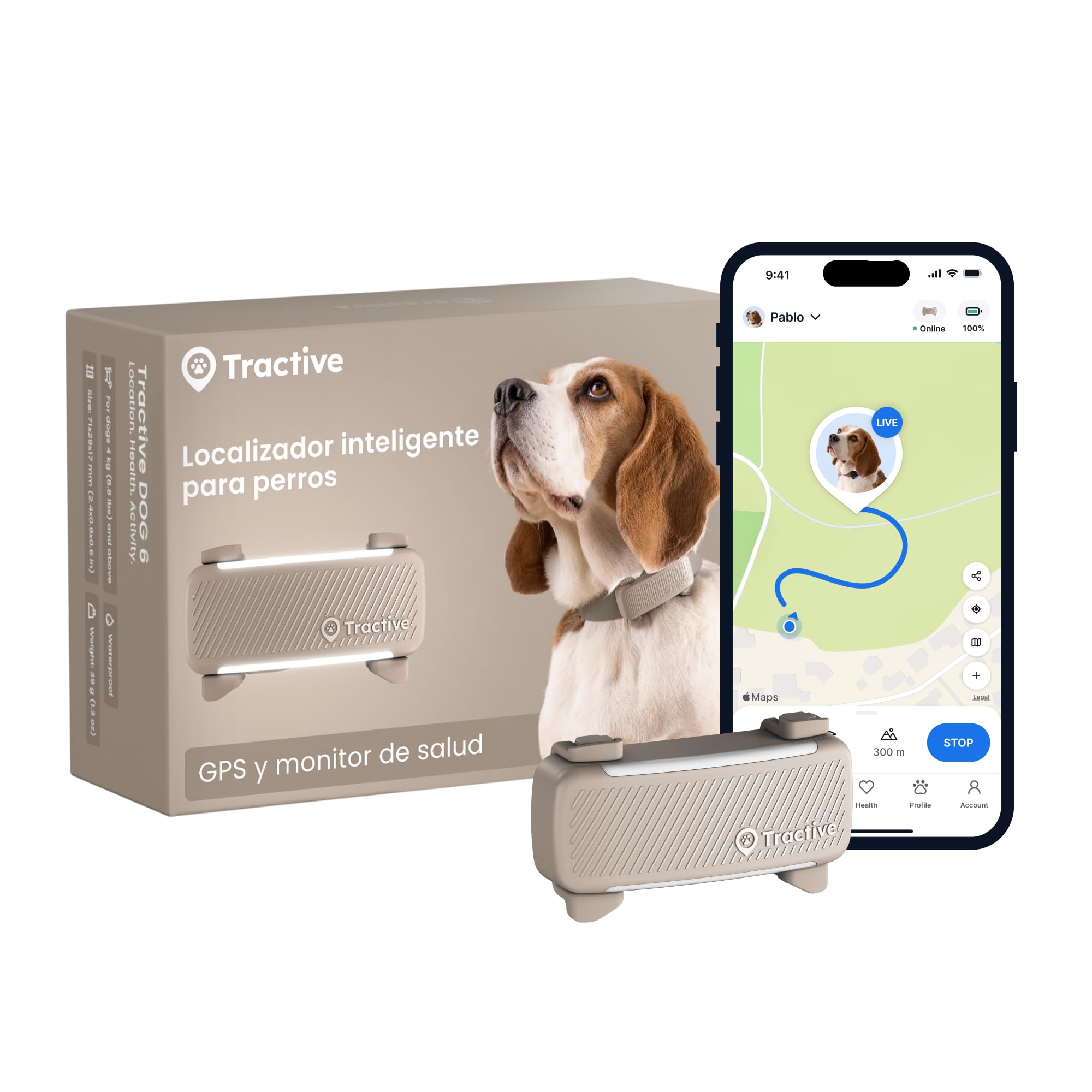 Tractive - GPS perros | 2025 Edición | N.º 1 del mercado | Localización en tiempo real | Alertas antifuga en Amazon.es